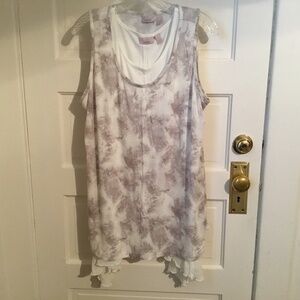 Tie-Dye Tanks Set of 2 Cream Sz XL